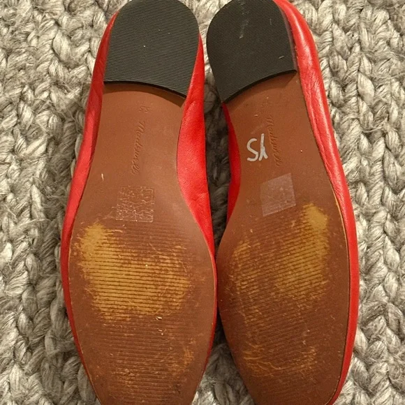 Madewell Greta Red Leather Flats - Picture 3 of 4